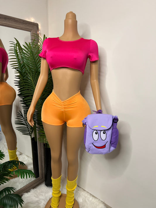 Explorer baddie - leg warmers and backpack included (Made to Order - Ships in 4/5 Weeks)
