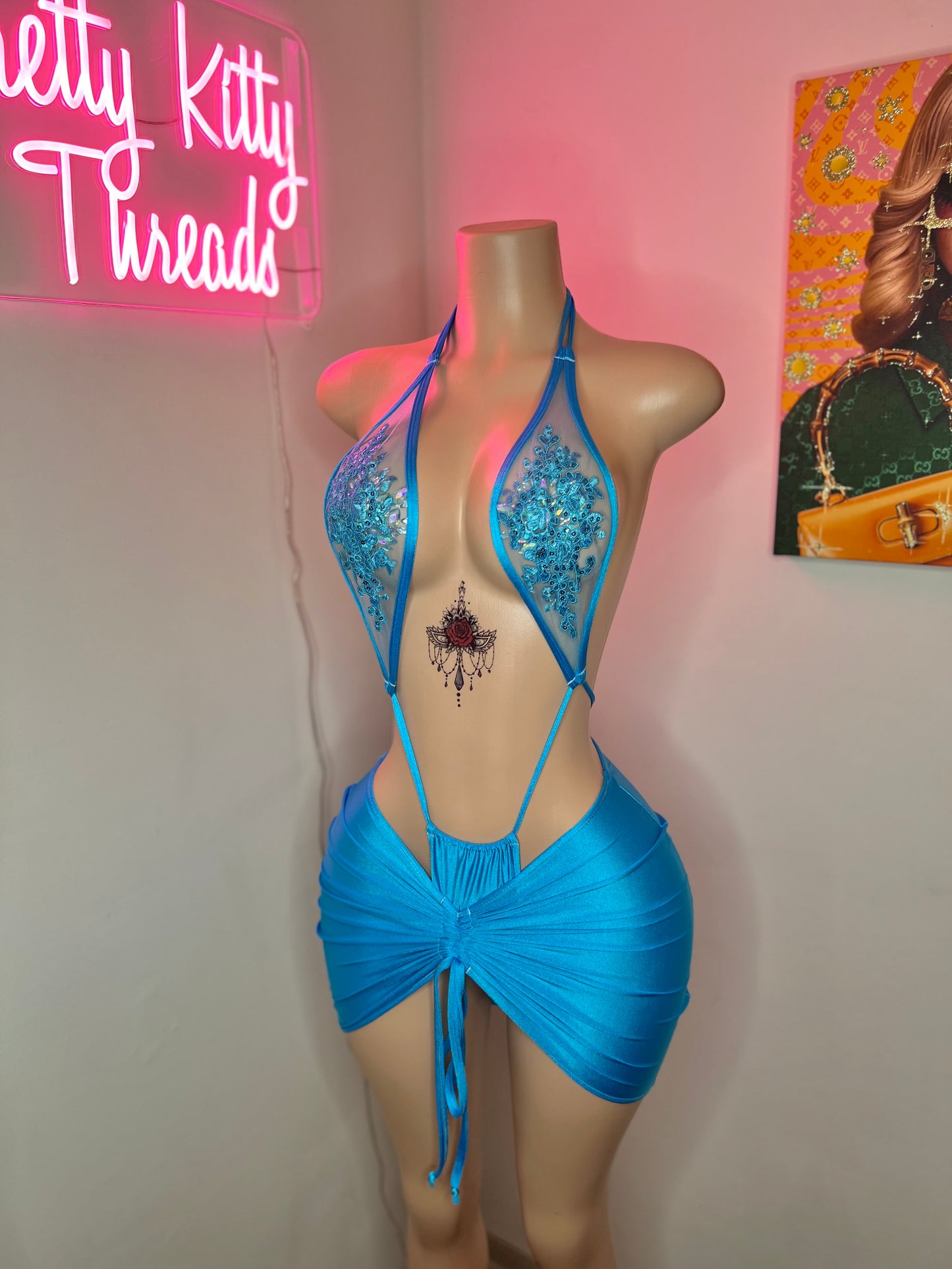 Aqua 🌊 skirt set (Made to Order)