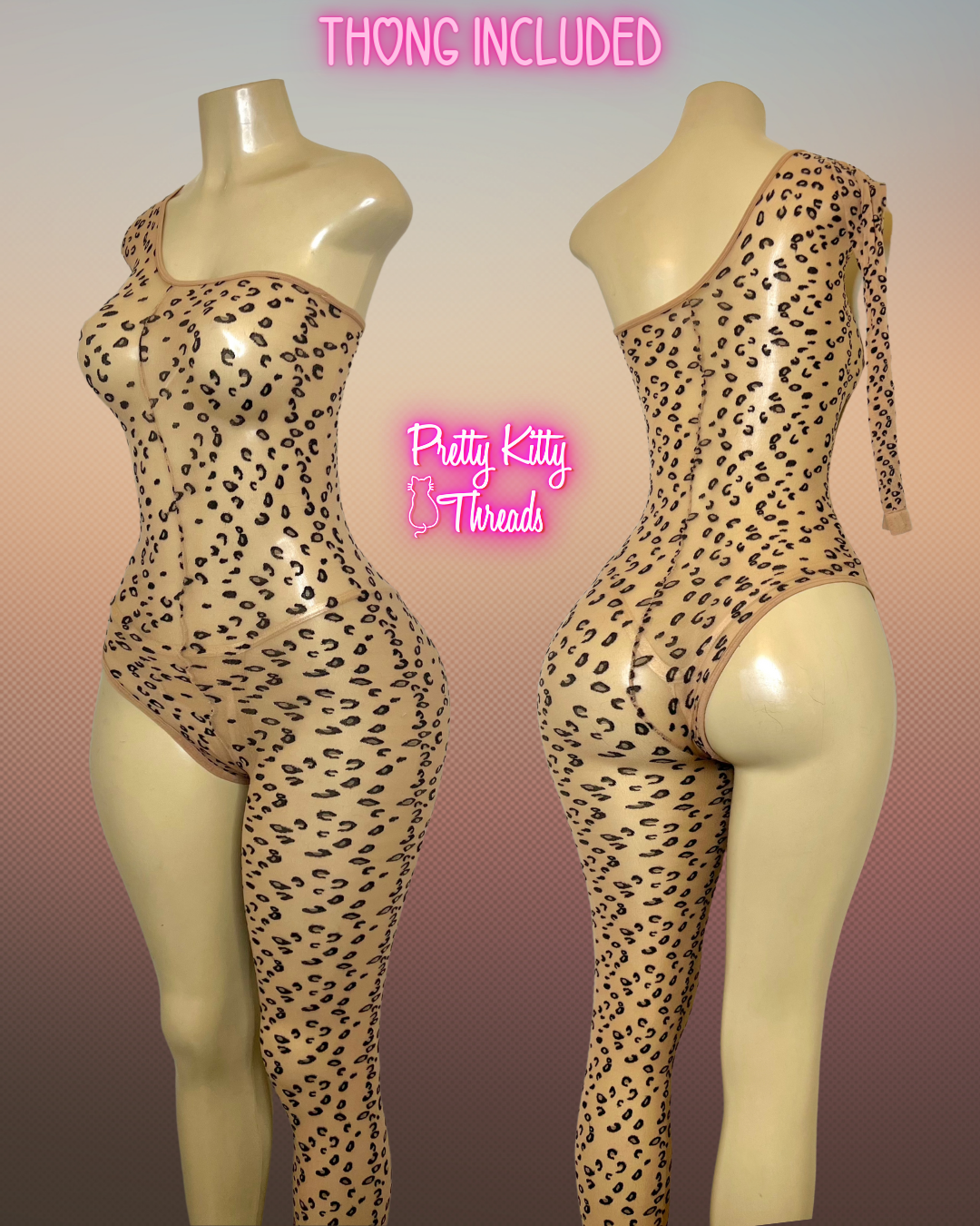 Leopard One Leg Bodystocking (Ready to Ship)
