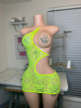 Load image into Gallery viewer, Neon Green Cut Out Dress 2.0
