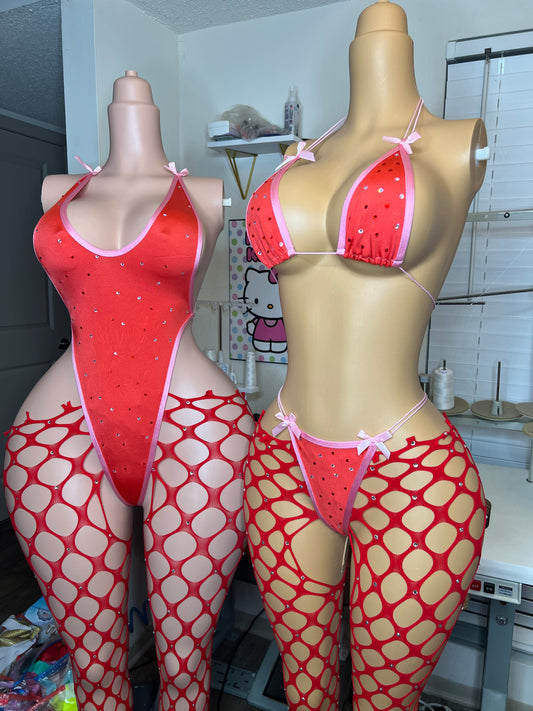 XOXO Sets-fishnets included (Ready To Ship)