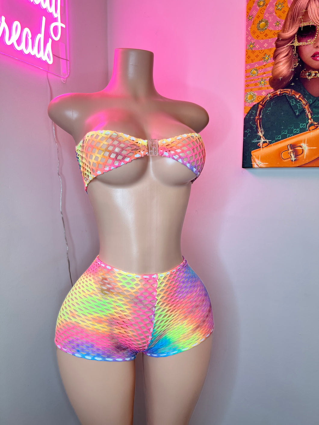 Rainbow Sorbet Shorts Set 🌈