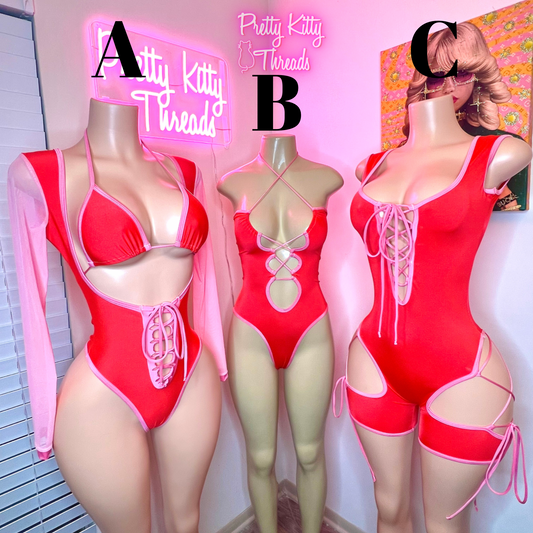 Valentine's Day Bottle Girl Outfits (Made To Order) Ships in 4-5 Weeks