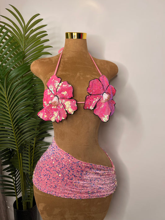 Pink Hibiscus Set (Ready To Ship)