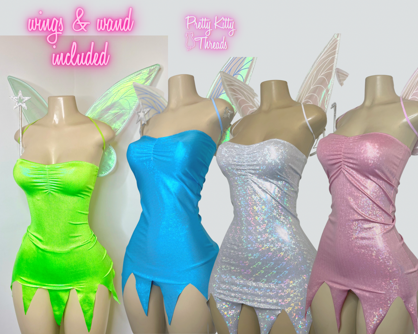 Fairy Halloween Costume - thong, wings, wand included (Made to Order)
