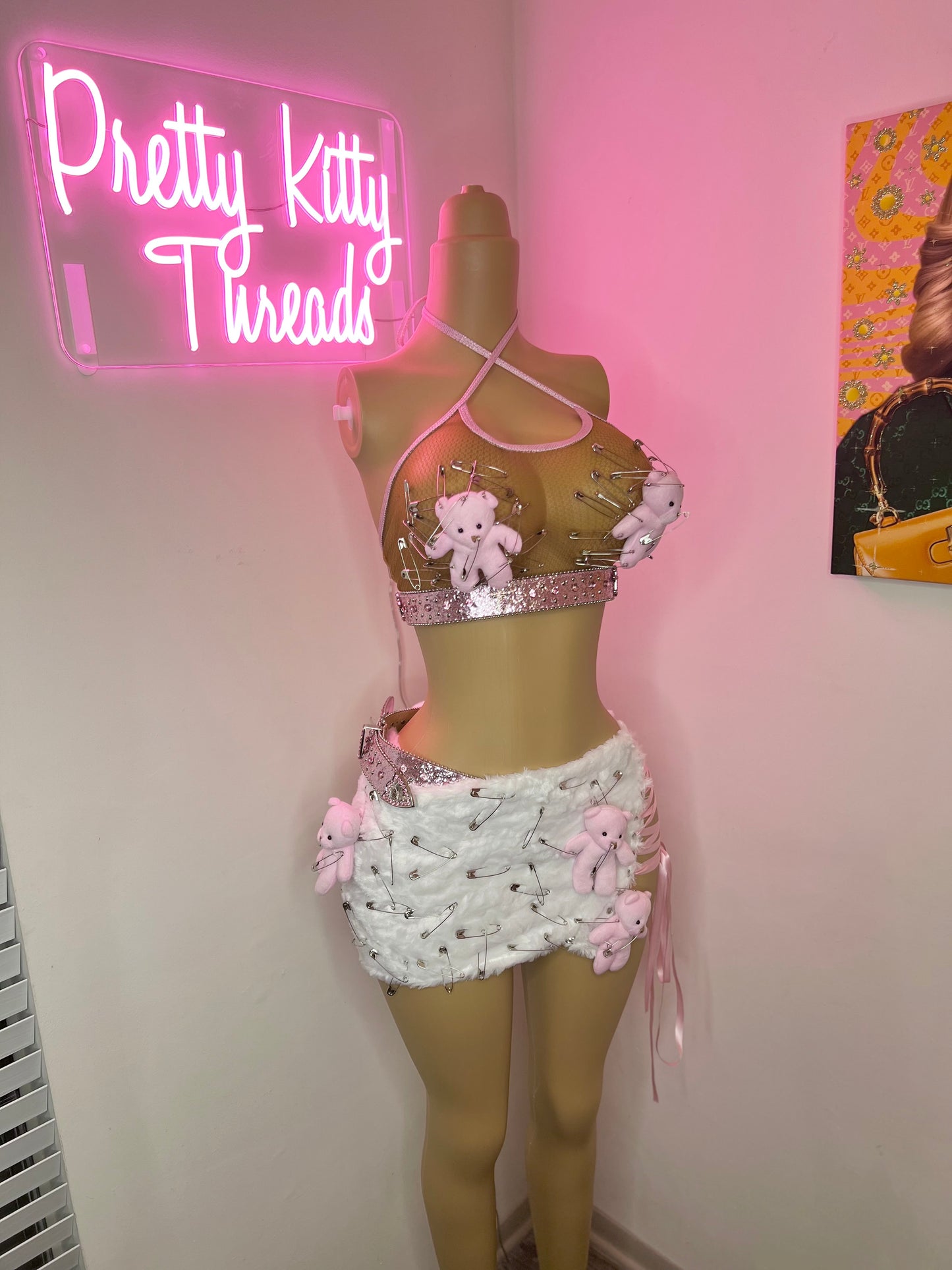 Y2K Fur Skirt Set (Made To Order) Ships in 4-5 Weeks