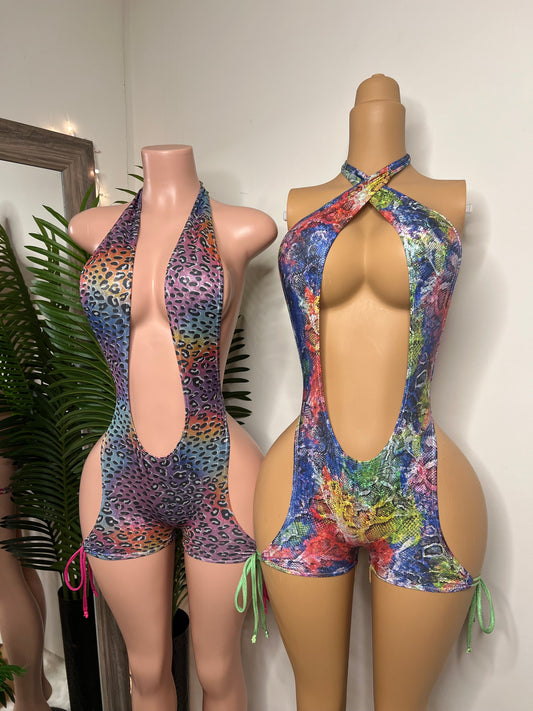 Animal Print Rompers  (Ready to Ship)