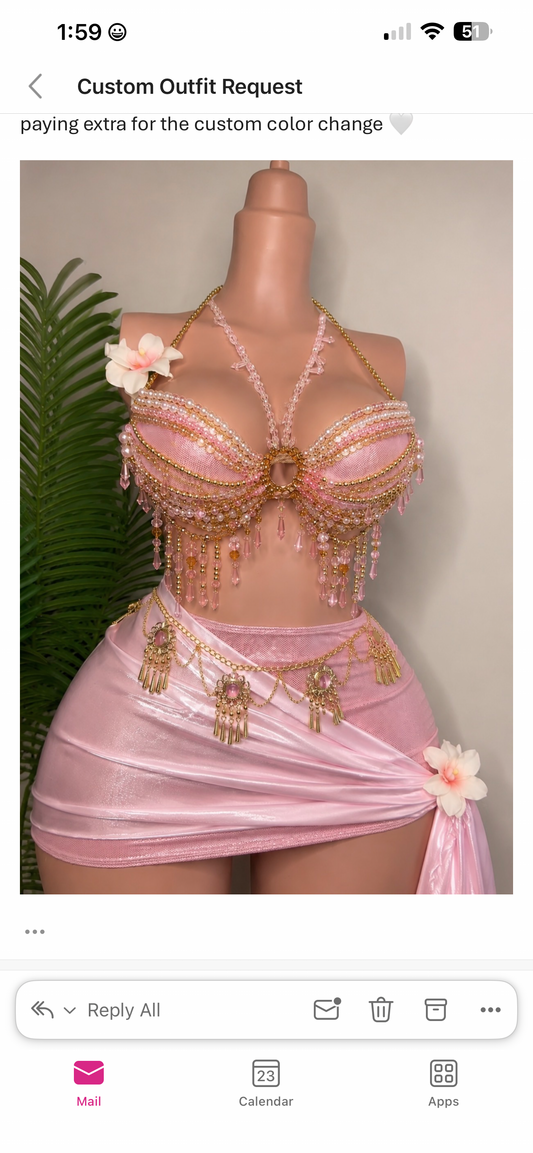 Custom Design 60% Deposit - Pink & Gold Bali Breeze
